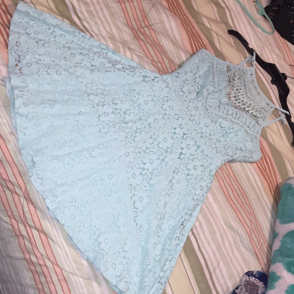 Mini baby blue flower dress 👗